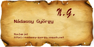 Nádassy György névjegykártya