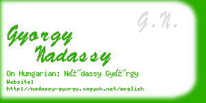 gyorgy nadassy business card